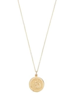 Lily & Roo Small Round St Christopher Pendant Necklace - Metallic