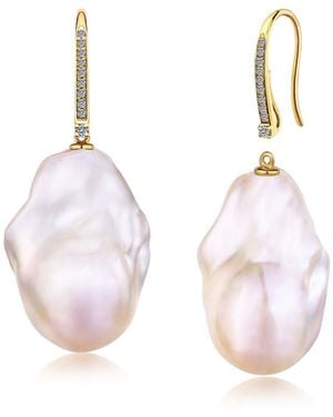 Kai Fine Jewelry Solid Natural Diamond & Baroque Pearl Convertible Drop Earrings - Pink