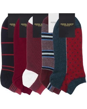 Peper Harow - Made in England Trainer Socks Bundle – Burgundy - Red