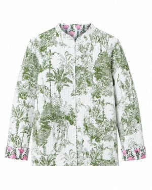 Yumi' Reversible Cotton Quilted Jacket - Green