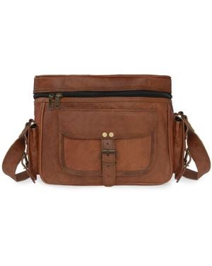 VIDA VIDA Vida Vintage Tan Leather Camera Bag - Brown