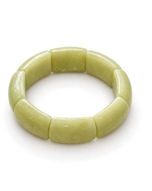 Saéa Serpentine Panel Beaded Stretch Bracelet - Green