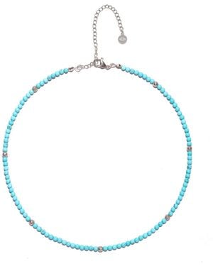 Seven Saints Accented Choker Necklace - Blue