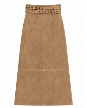 Rave on Trend Neutrals Double Belt Skirt - Brown
