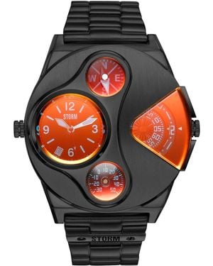 Storm Dual Time Stainless Steel Wristwatch - Black