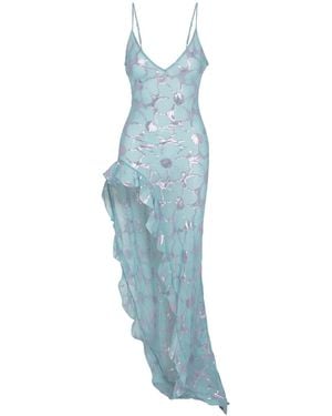 DELFI Collective Lara Aqua Ruffle Dress - Blue