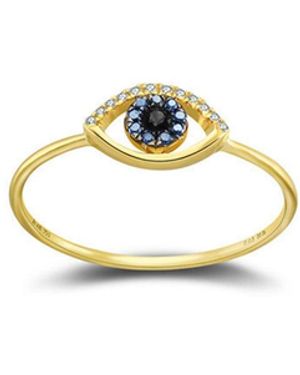 Genevieve Collection 18K Evil Eye Sapphire Diamond Ring - Metallic