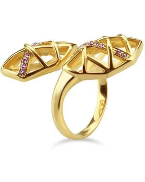 Bellus Domina Plated Amethyst Helical Ring - Metallic