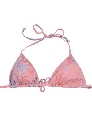 lords of harlech Flavia Paisley Explosion Coral Bikini Top - Pink