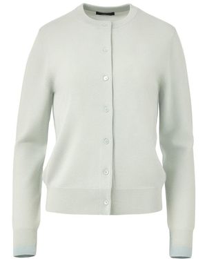 Elune Mode Classic Crewneck Cardigan _ Misty Sage - White
