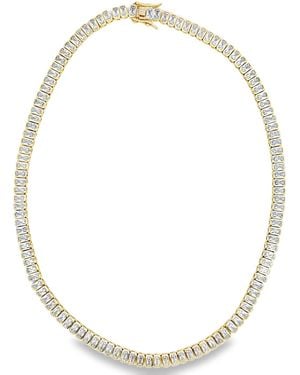 Denise Pacini Laura Emerald Bezel Set Statement Tennis Necklace - Metallic