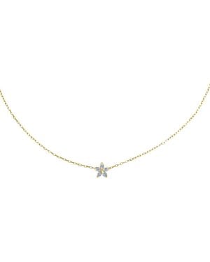 BLOOMTINE | Earth Angel HQ Mini Bloom Moissanite Vermeil Flower Necklace - Metallic