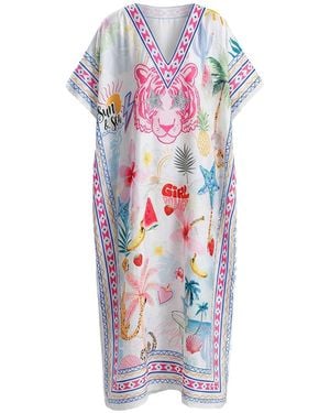 LOVEIST STORE Nancy Silky Satin Abaya Kaftan - White