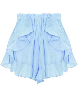Underflirty Flirty Linen Shorts - Blue