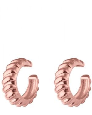 Spero London Croissant Ear Cuff No Piercing Sterling Pair - Pink