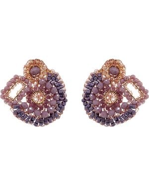 Lavish by Tricia Milaneze Neutrals Breeze Mix Althea Post Handmade Crochet Earrings - Pink