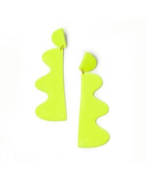 By Chavelli Wiggles Dangly Earrings - Yellow