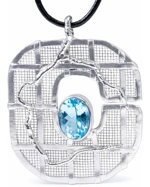 German Kabirski Eriu Singular Edition And Titanium Mesh Pendant With Topaz - Blue