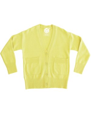 Zenzee Cashmere V-Neck Cardigan - Yellow