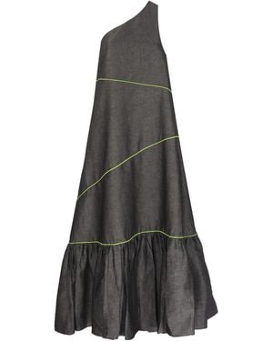 Mirimalist Janset Linen Maxi Dress - Grey
