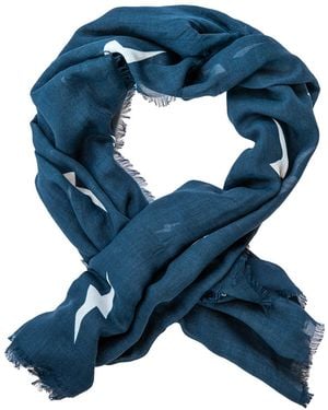 Circular Path Bolt Scarf - Blue