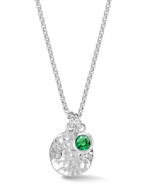 Dower & Hall Hammered Disc & Garnet Array Pendant - Metallic