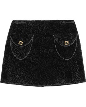 Nocturne Textured Velvet Mini Skirt - Black