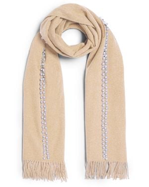 James Lakeland Neutrals Cream Pearl Detail Scarf - White