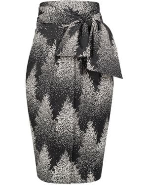 Marianna Déri Forest Print Pencil Skirt With Tie Belt - Grey