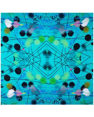 Lilia Munn Mulberry Silk Scarf– Aqua - Blue