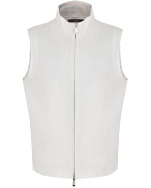 DAVID WEJ Hugo Linen Gilet - White
