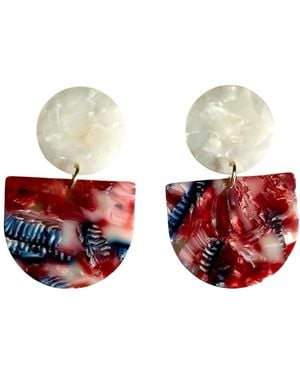 CLOSET REHAB Tab Drop Earrings - White