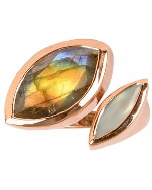 Neola Design Rose Ring Labradorite - Metallic