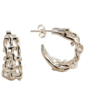 Posh Totty Designs Woven Hoop Earrings - Metallic