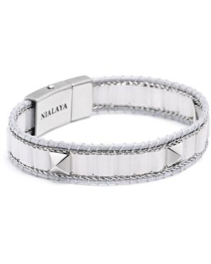 Nialaya Jade Stud Bracelet - Metallic