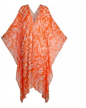 Coco Riko Ibiza Neutrals Johanna Maxi Kaftan Tangerine - Orange