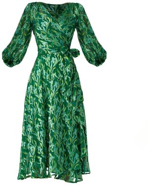 SACHA DRAKE Orchid Wrap Dress - Green