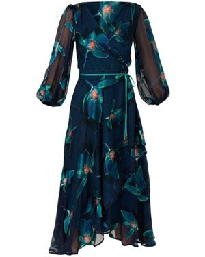 SACHA DRAKE Pendulum Wrap Dress - Blue