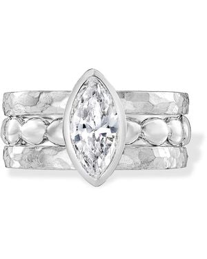 Dower & Hall Stormi Twinkle Stacking Rings Set - White