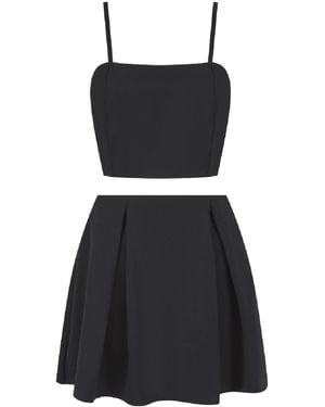 Celestine & Mae Electra Mini Skirt And Crop Set - Black