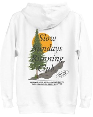 Anchor and Crew Mountain Pine Slow Sundays Running Club Cotton Blend Hoodie - White