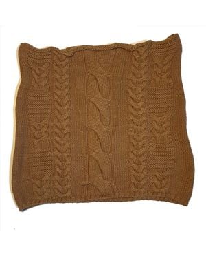 Peraluna Cable Knit Cashmere Blend Knit Neck Warmer - Brown