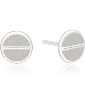 The Jewelz Modern Minimalist Sandblast Split-Disc Studs - Metallic