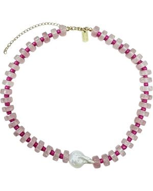 Christina Greene Joyful Heart Baroque Pearl Beaded Necklace - Red