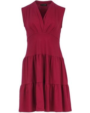 Conquista Sleeveless Bordeaux Cotton Jersey Dress - Red