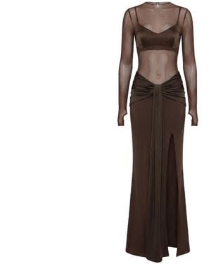 Clerestory Seraphine Three-Piece Sheer Assembly Gown - Brown