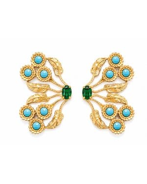 The Pink Reef Madame Earring - Green