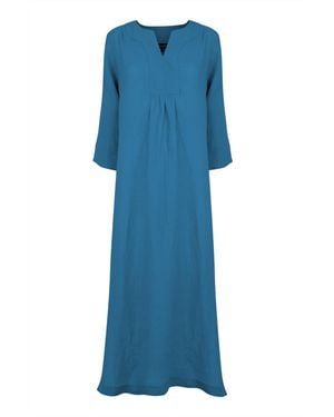 NoLoGo-chic Life Style Linen Maxi Dress - Blue