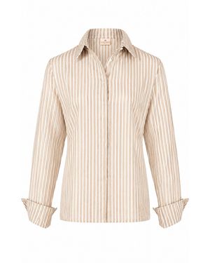 Gunda Hafner Ltd Neutrals And Striped Cotton Linen Blend Shirt - Natural