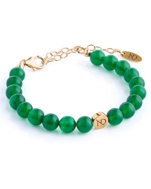 N'damus London Adjustable Agate Gemstone Bracelet & Chain - Green